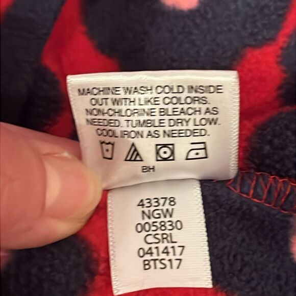 Hanna Andersson Red and Navy Floral Fleece size 140/ US size 10 - Picture 7 of 7